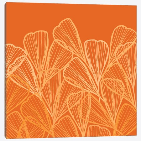 Coastal Orange Floral Canvas Print #MTP245} by Modern Tropical Canvas Print