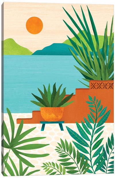 Bali Coast Sunset Canvas Art Print - Modern Tropical
