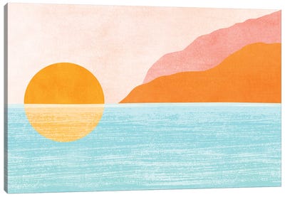 Island Sunset Canvas Art Print - Modern Tropical