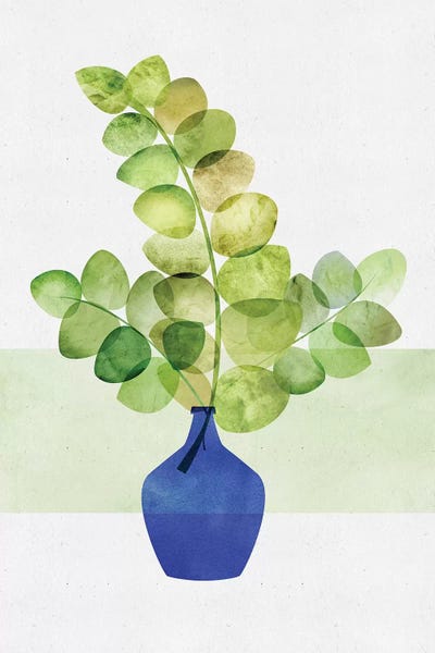 Pottery Still Life: Eucalyptus Study by Modern Tropical