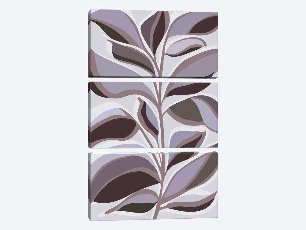 Lavender Floral Abstract by Modern Tropical 3-piece Canvas Artwork