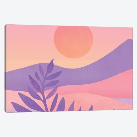 Oasis Sunset Landscape Canvas Print #MTP252} by Modern Tropical Canvas Print