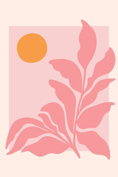 Sunny Pink Garden by Modern Tropical framed wall art