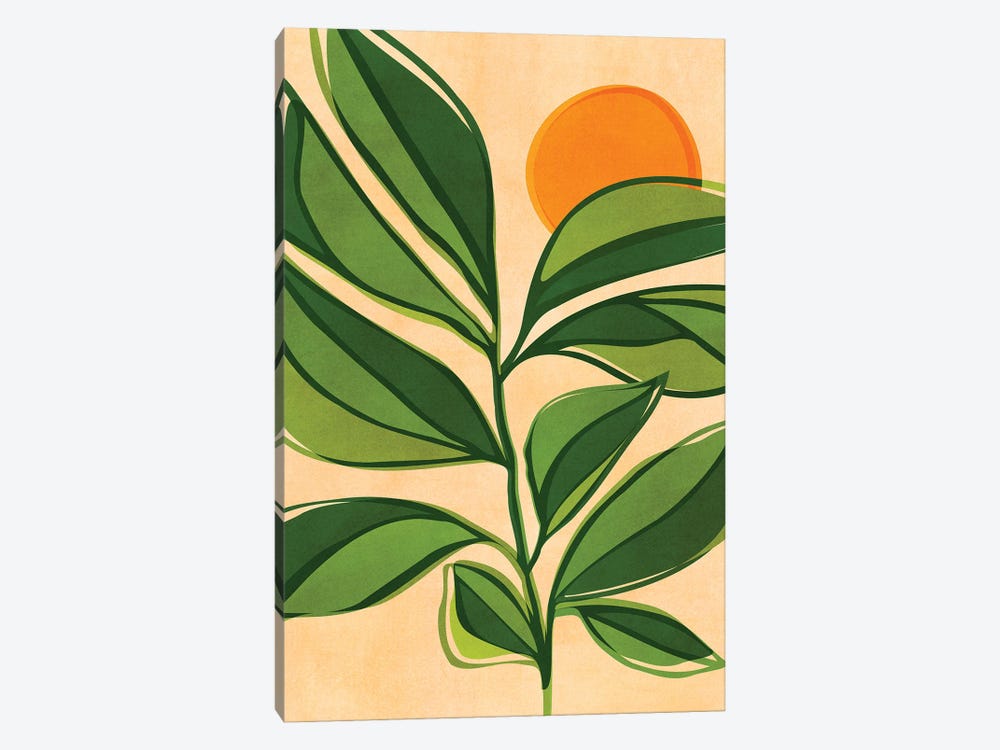 Golden Forest Sunset by Modern Tropical 1-piece Art Print