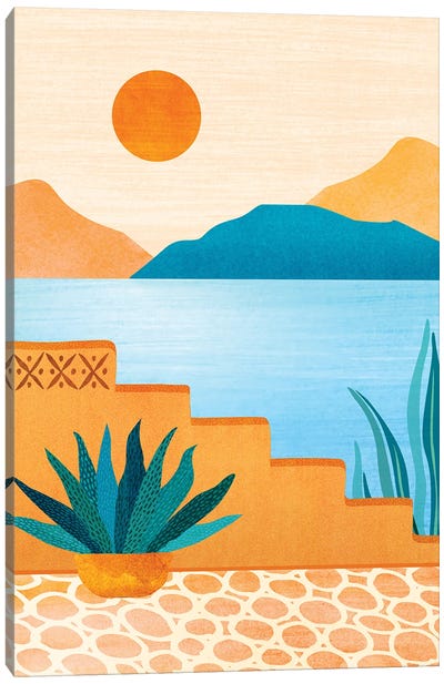 Baja Sunset Landscape Canvas Art Print - Modern Tropical