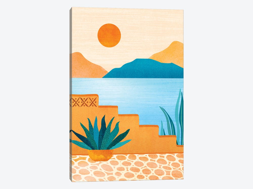 Baja Sunset Landscape by Modern Tropical 1-piece Canvas Art