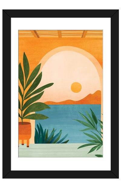 Riviera Villa View Paper Art Print - Modern Tropical