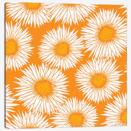 Orange Sunflowers Canvas Print #MTP263} by Modern Tropical Canvas Artwork
