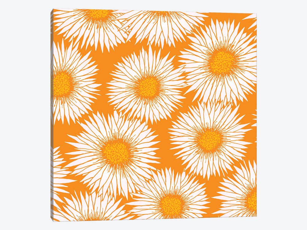 Orange Sunflowers by Modern Tropical 1-piece Canvas Wall Art