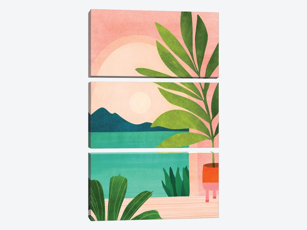 Summer Vacation by Modern Tropical 3-piece Canvas Art Print