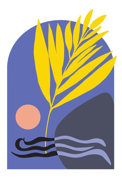 Tropical Leaves: Abstract Sunset Shapes by Modern Tropical