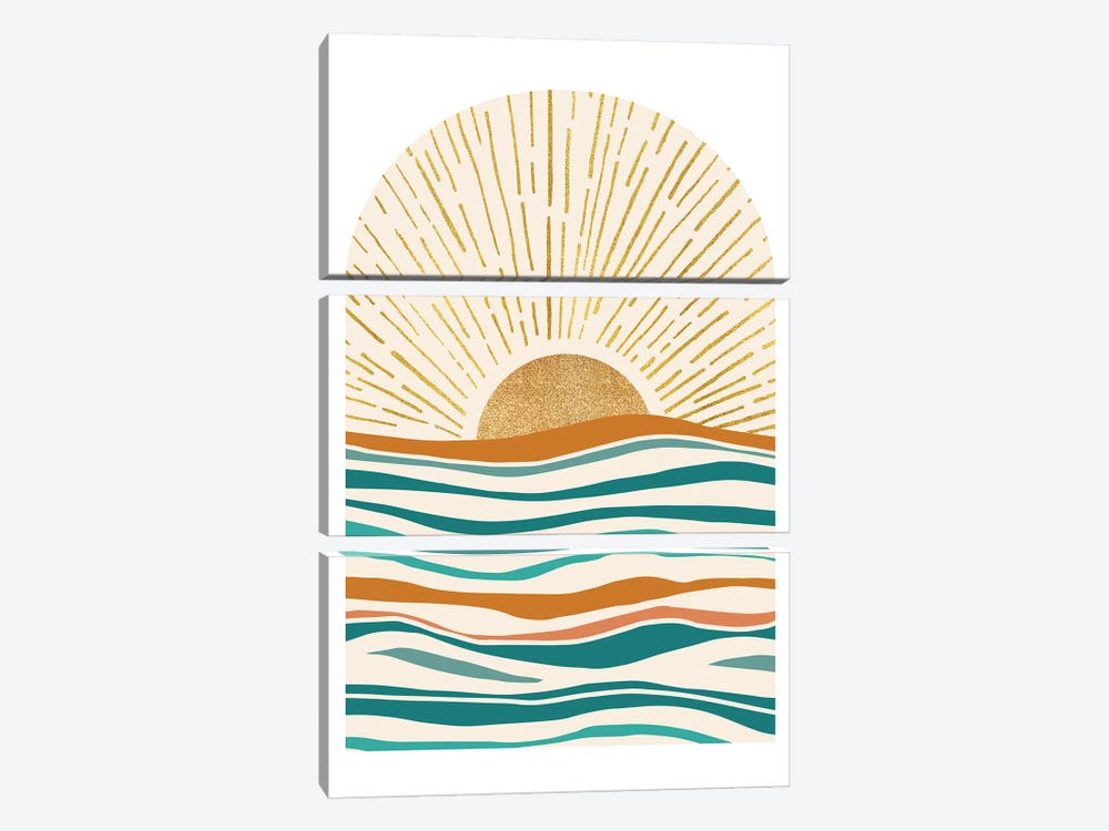 Golden Summer Sunset 3-piece Canvas Print