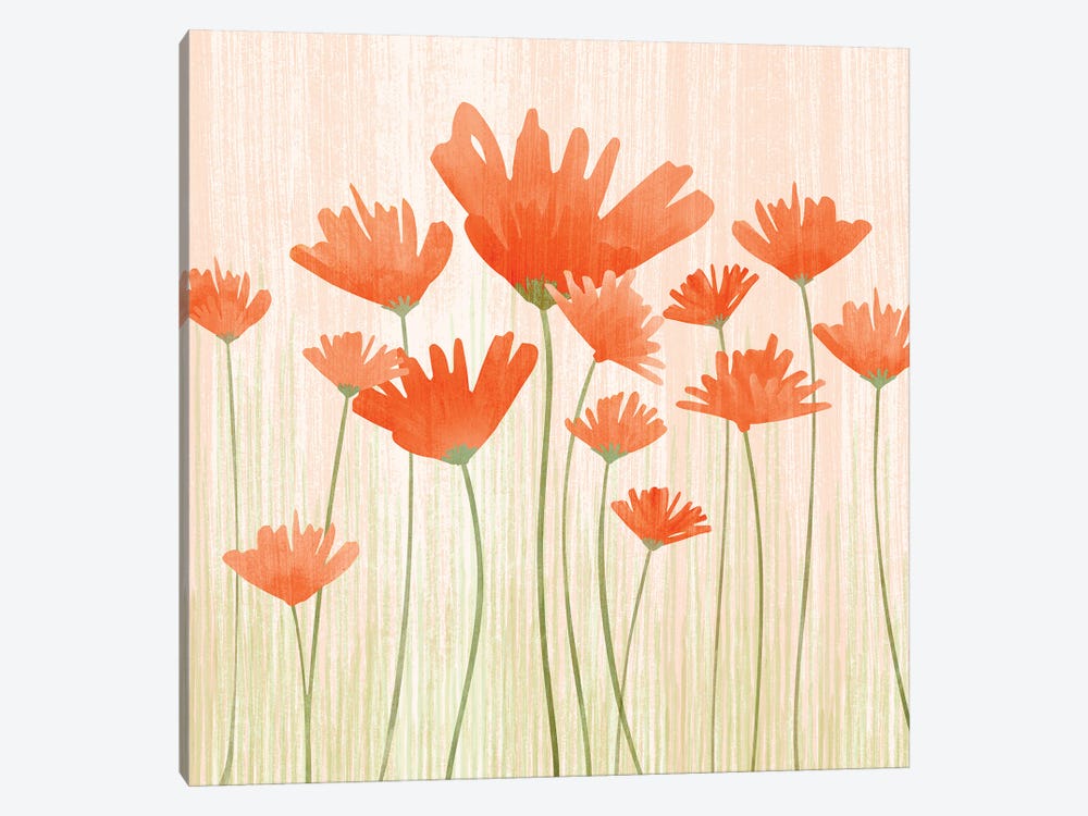 Red Poppy Meadow by Modern Tropical 1-piece Canvas Wall Art