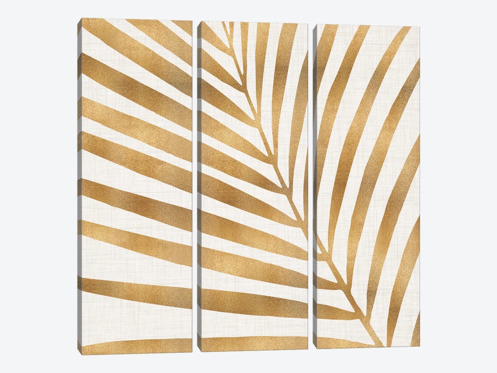 Gold Palm Leaf by Modern Tropical 3-piece Art Print