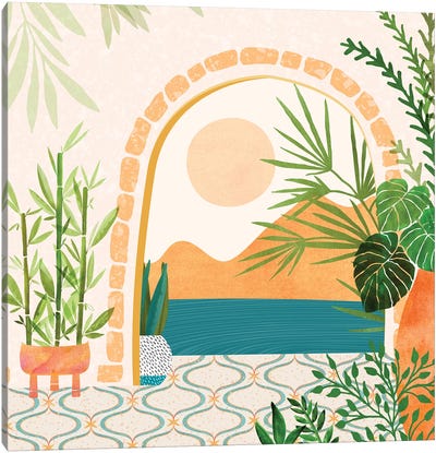 Villa View Canvas Art Print - Modern Tropical