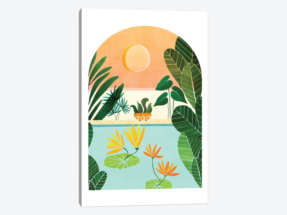 Tropical Garden Sunrise 1-piece Canvas Print