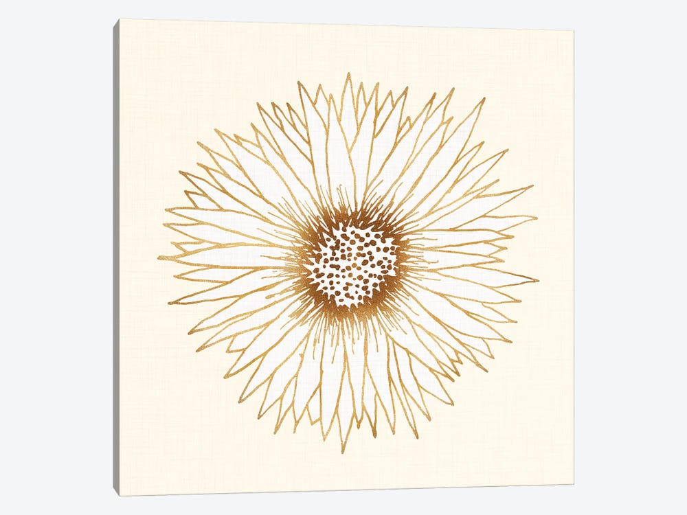 Gold Sunflower by Modern Tropical 1-piece Canvas Print