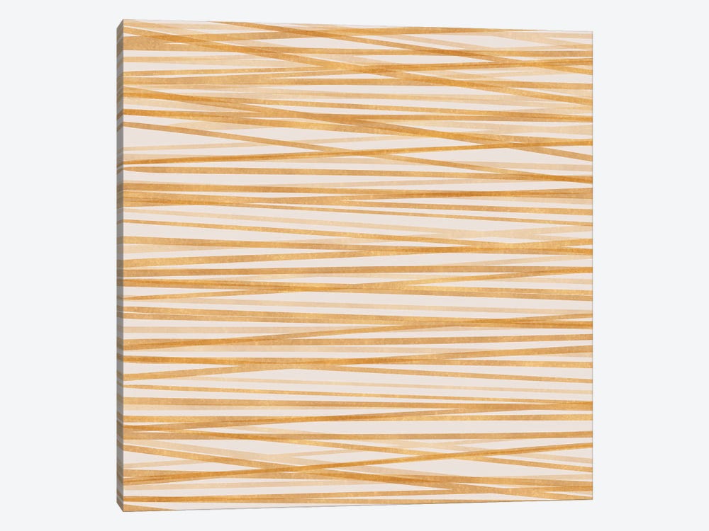 Gold Stripes by Modern Tropical 1-piece Canvas Artwork