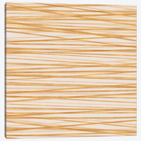 Gold Stripes Canvas Print #MTP281} by Modern Tropical Canvas Art
