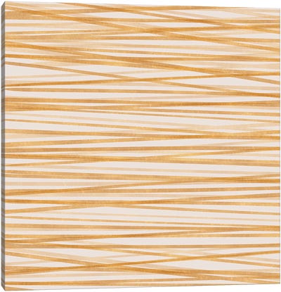 Gold Stripes Canvas Art Print - Modern Tropical