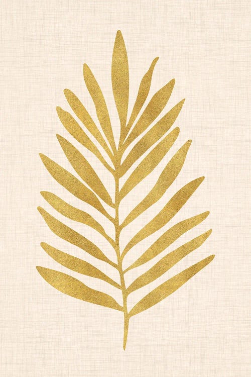 Metallic Gold Tropical Leaf