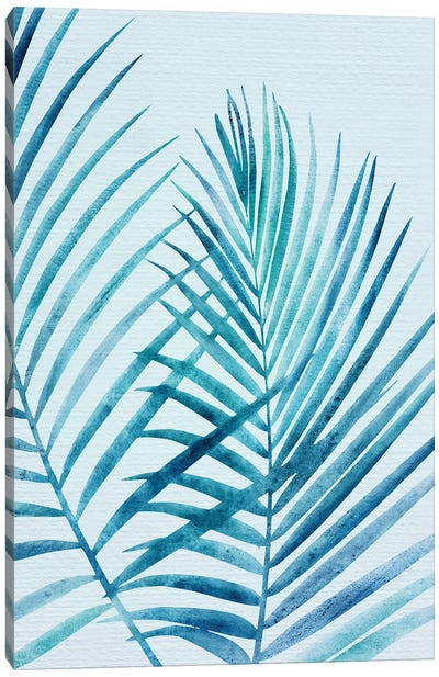 Tropical Blues Canvas Art Print - Modern Tropical