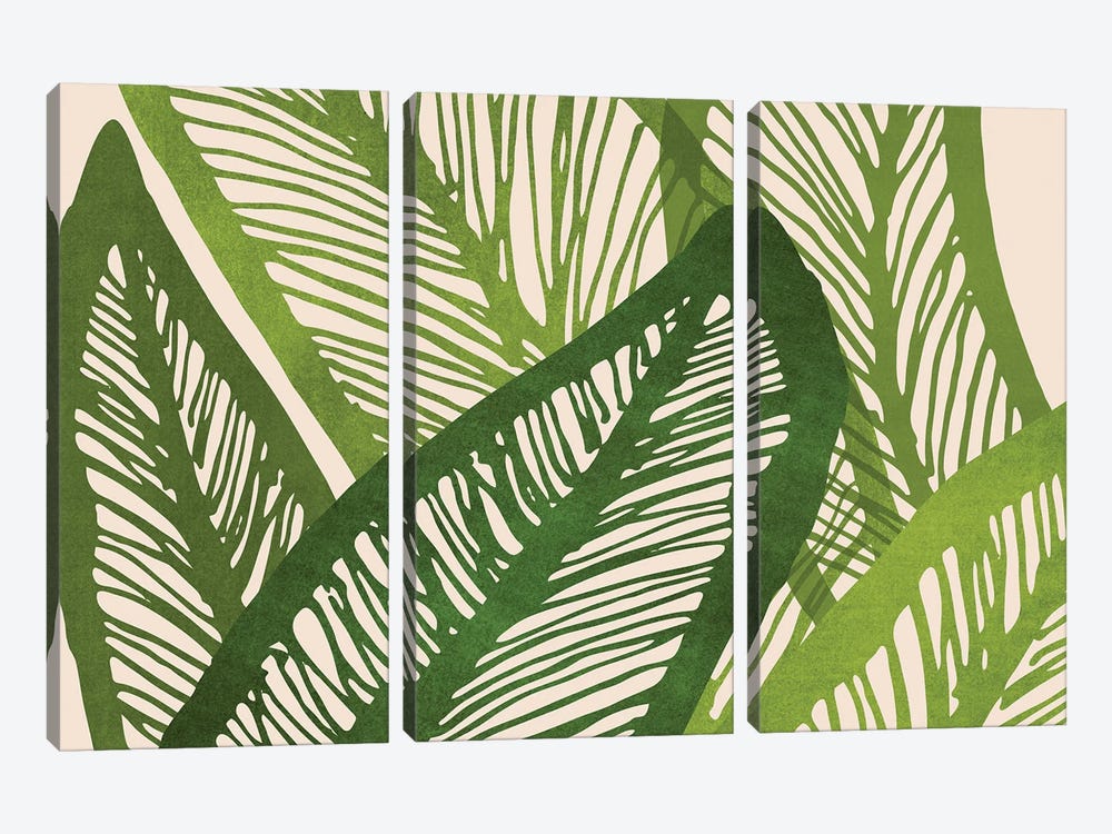 Green Tropics by Modern Tropical 3-piece Canvas Art Print
