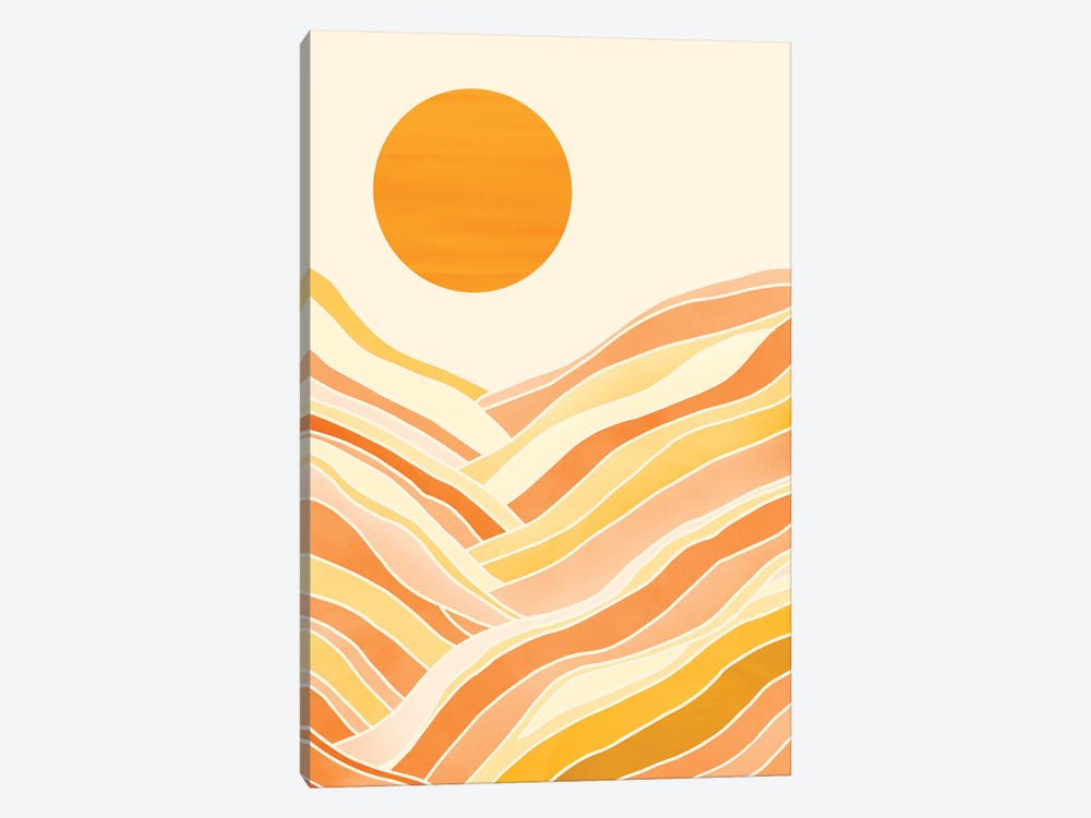 Golden Mountain Sunset by Modern Tropical 1-piece Canvas Art