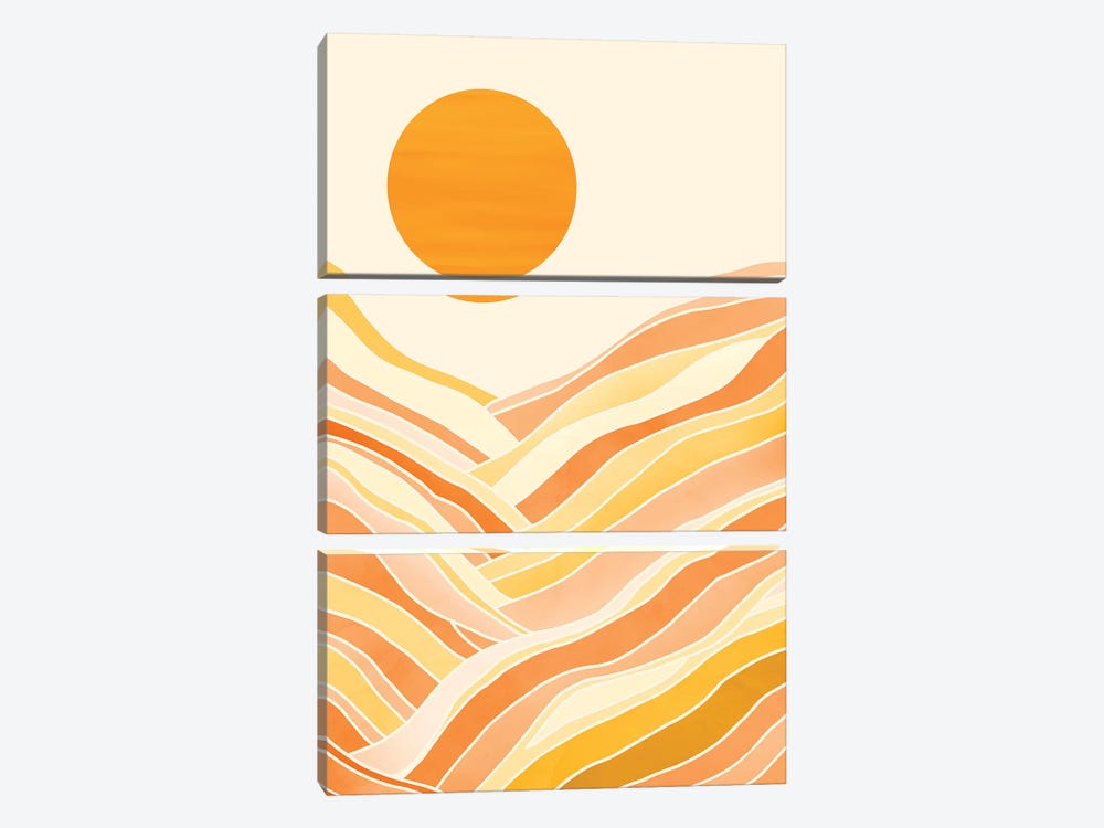 Golden Mountain Sunset by Modern Tropical 3-piece Canvas Artwork