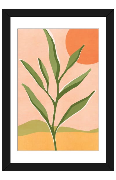 The Sun And The Succulent Paper Art Print - Modern Tropical