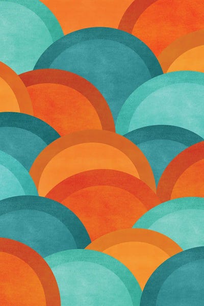 Teal Abstract Art: So Many Sunsets by Modern Tropical