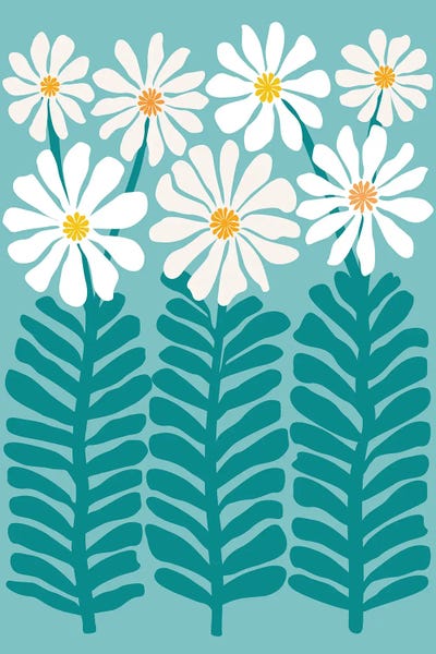 The Flower Garden by Modern Tropical framed canvas print