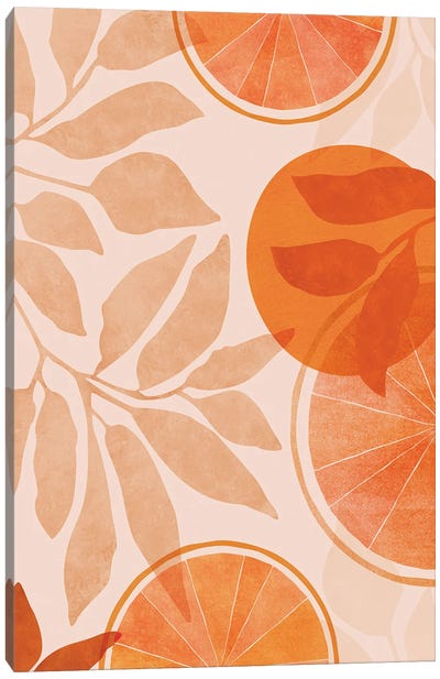 Citrus Collage Canvas Art Print - Orange Art