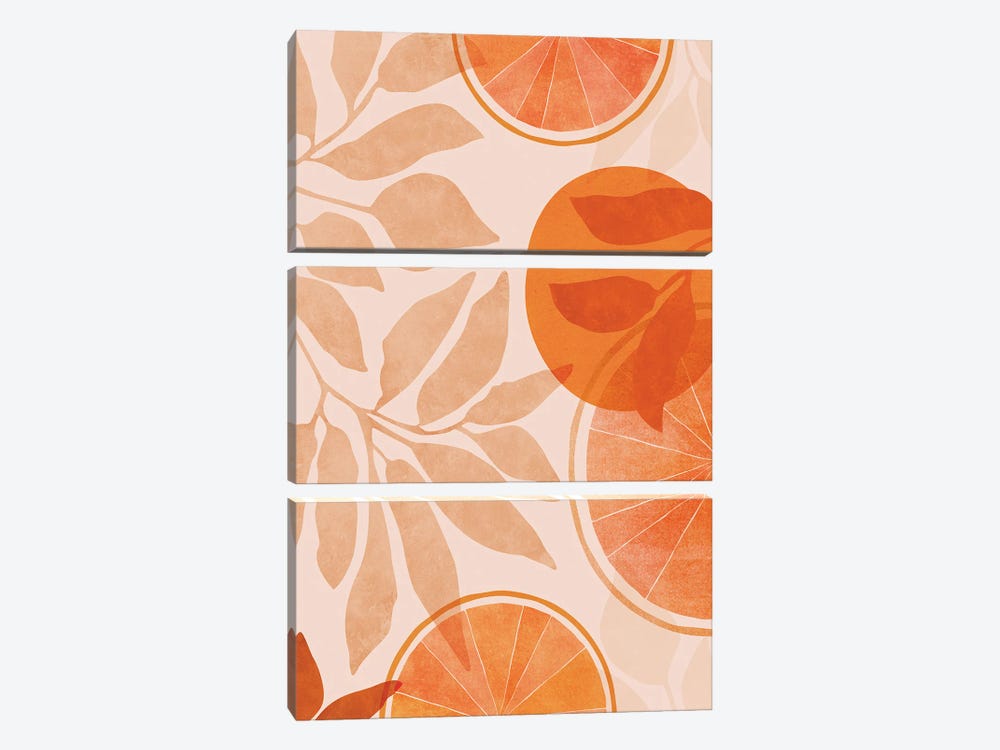 Citrus Collage by Modern Tropical 3-piece Canvas Art Print