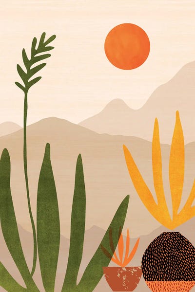 Sunset Gazing by Modern Tropical framed wall art