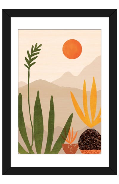 Sunset Gazing Paper Art Print - Modern Tropical