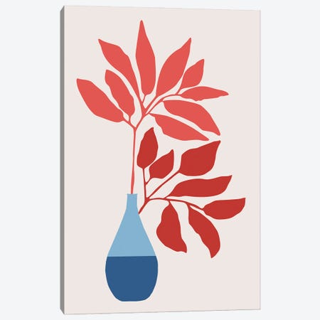 Strawberry Red Ficus Canvas Print #MTP305} by Modern Tropical Canvas Artwork