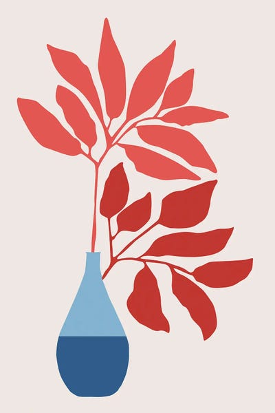 Blue & Red: Strawberry Red Ficus by Modern Tropical