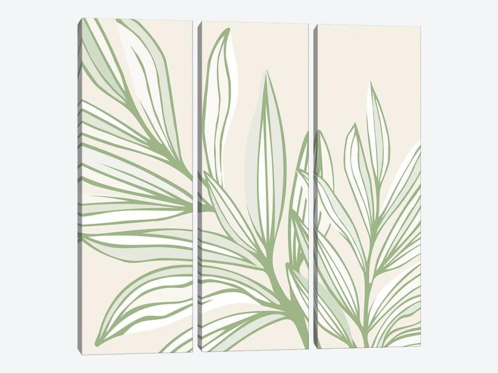 Wild Spring Meadow by Modern Tropical 3-piece Canvas Art Print
