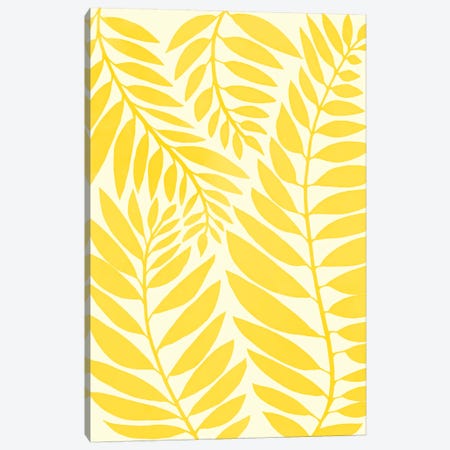 Golden Yellow Leaves Canvas Print #MTP30} by Modern Tropical Canvas Print