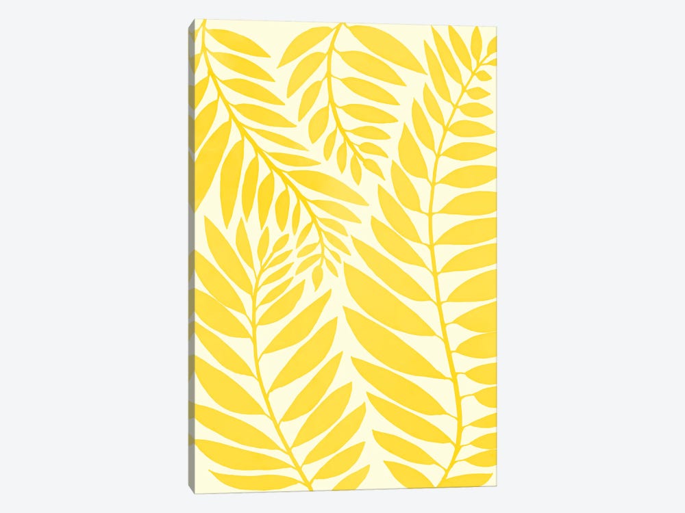 Golden Yellow Leaves by Modern Tropical 1-piece Canvas Print