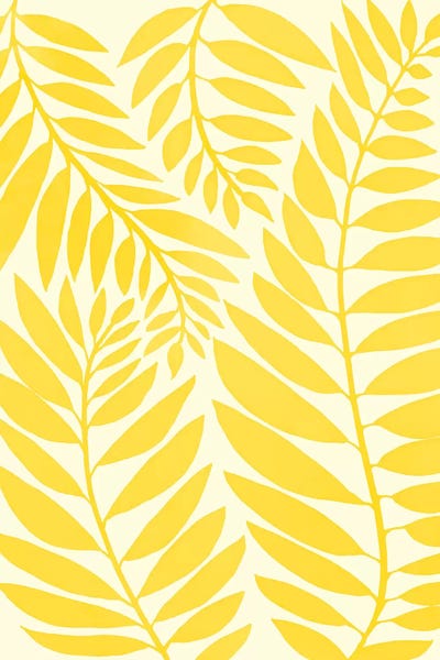 Minimalist Bohemian Decor: Golden Yellow Leaves by Modern Tropical
