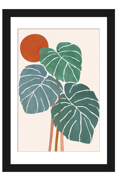 Monstera and Sunshine Paper Art Print - Modern Tropical