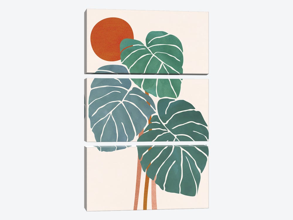 Monstera and Sunshine by Modern Tropical 3-piece Canvas Artwork