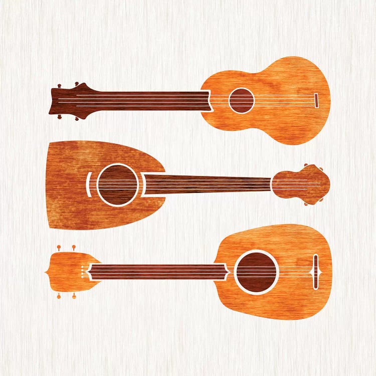 Hawaiian Ukuleles by Modern Tropical wall art