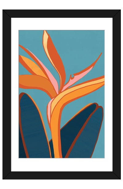 Tropical Bird Of Paradise Paper Art Print - Modern Tropical