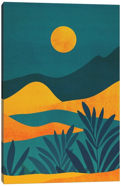 Moonrise Canyon Canvas Art Print - Modern Tropical
