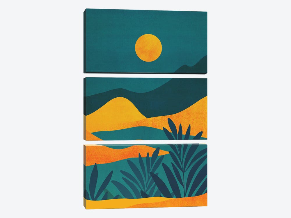 Moonrise Canyon by Modern Tropical 3-piece Canvas Print