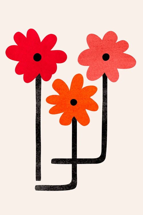 Red Hot Blooms by Modern Tropical wall art