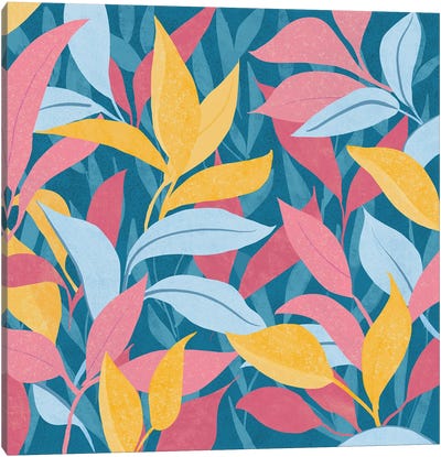 Mystic Rainforest Canvas Art Print - Blue Abstract Art